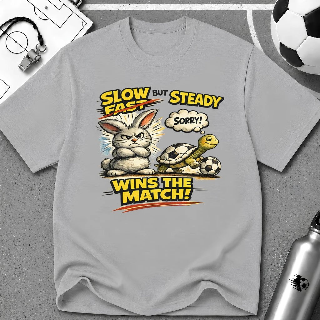 Slow But Steady Wins The Match Soccer T-Shirt - soccer fan t-shirt | GoalRush Studio