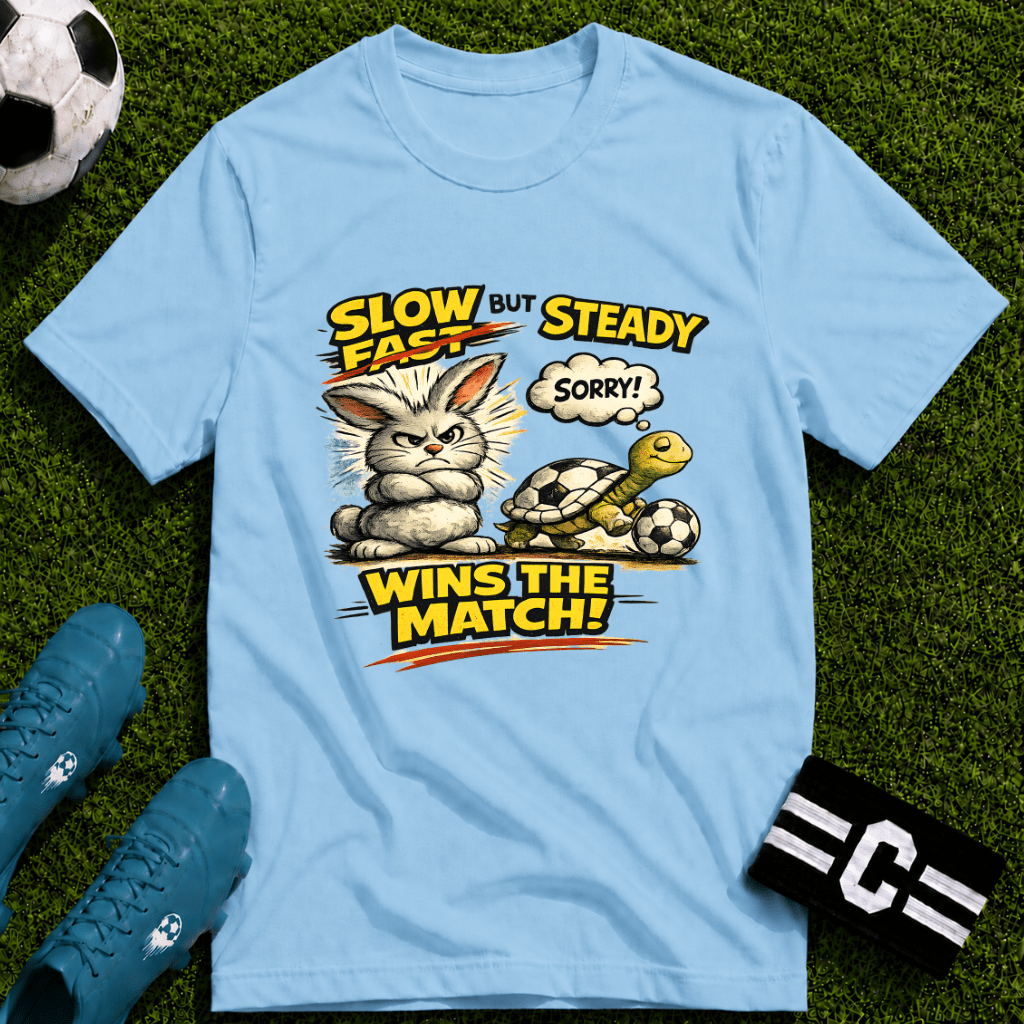 Slow But Steady Wins The Match Soccer T-Shirt - soccer fan t-shirt | GoalRush Studio