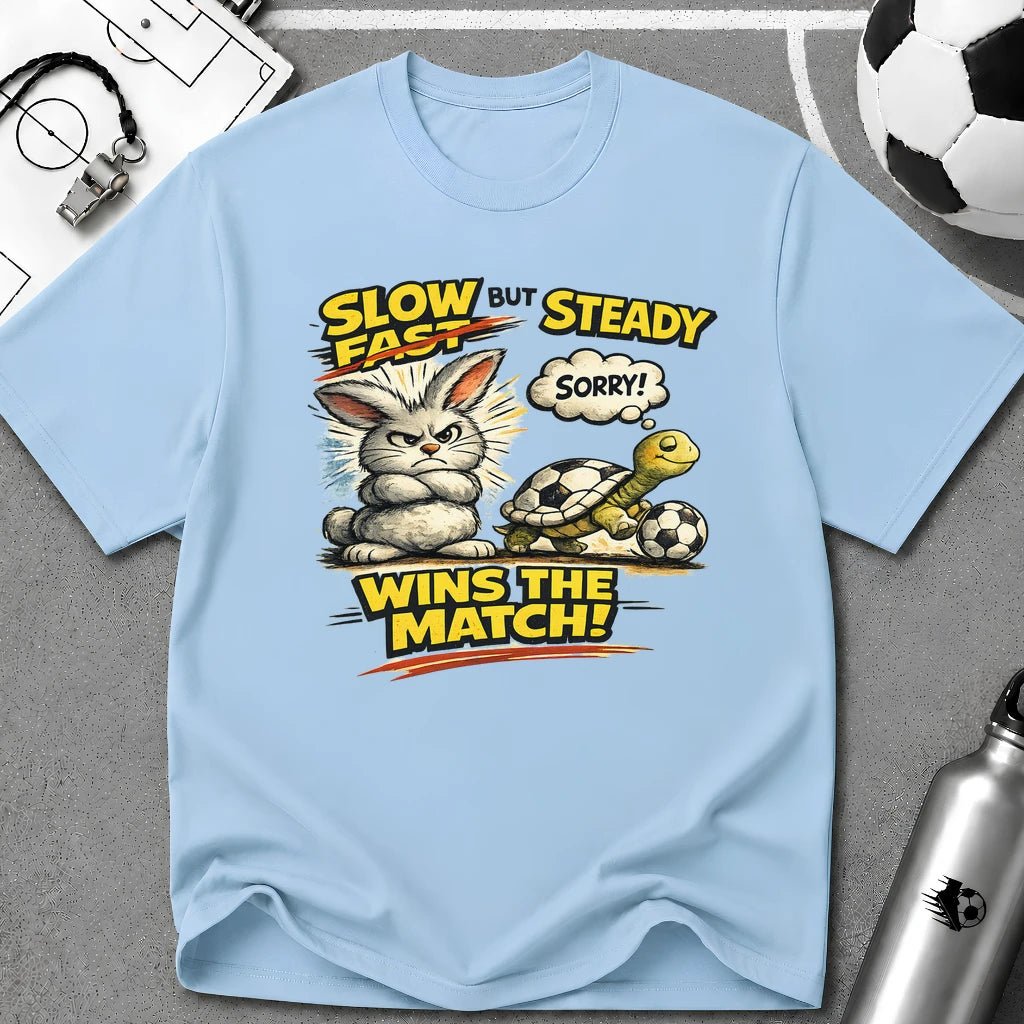 Slow But Steady Wins The Match Soccer T-Shirt - soccer fan t-shirt | GoalRush Studio