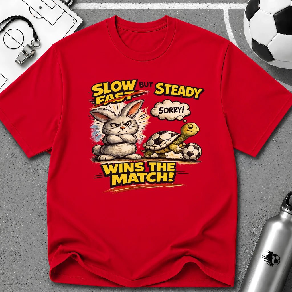 Slow But Steady Wins The Match Soccer T-Shirt - soccer fan t-shirt | GoalRush Studio