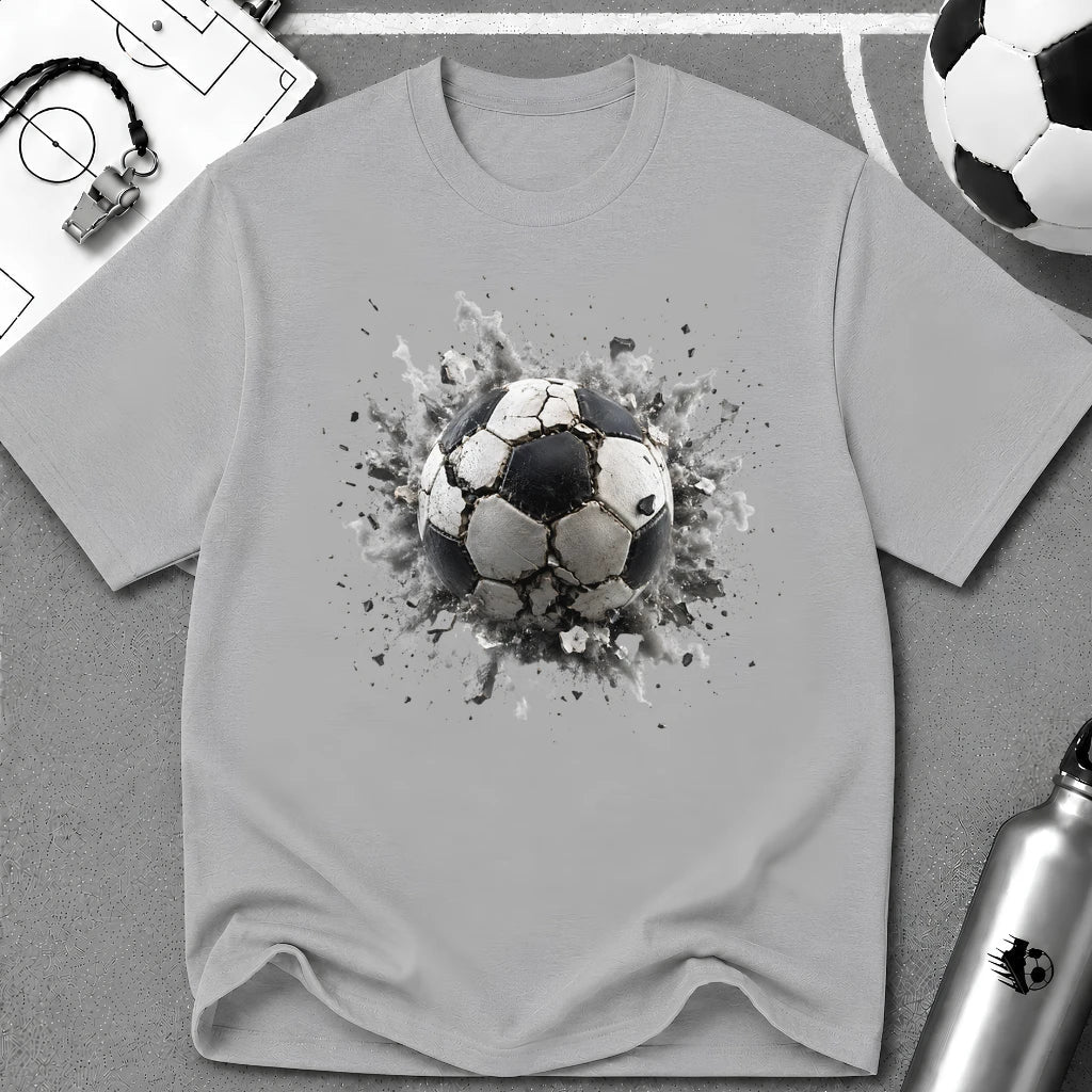 Smoke & Shatter 3D Soccer Ball T-Shirt - soccer fan t-shirt | GoalRush Studio