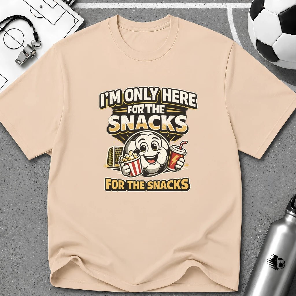 Snack Lover T-Shirt “I’m Only Here for the Snacks” - soccer fan t-shirt | GoalRush Studio
