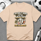 Snack Lover T-Shirt “I’m Only Here for the Snacks” - soccer fan t-shirt | GoalRush Studio
