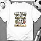Snack Lover T-Shirt “I’m Only Here for the Snacks” - soccer fan t-shirt | GoalRush Studio
