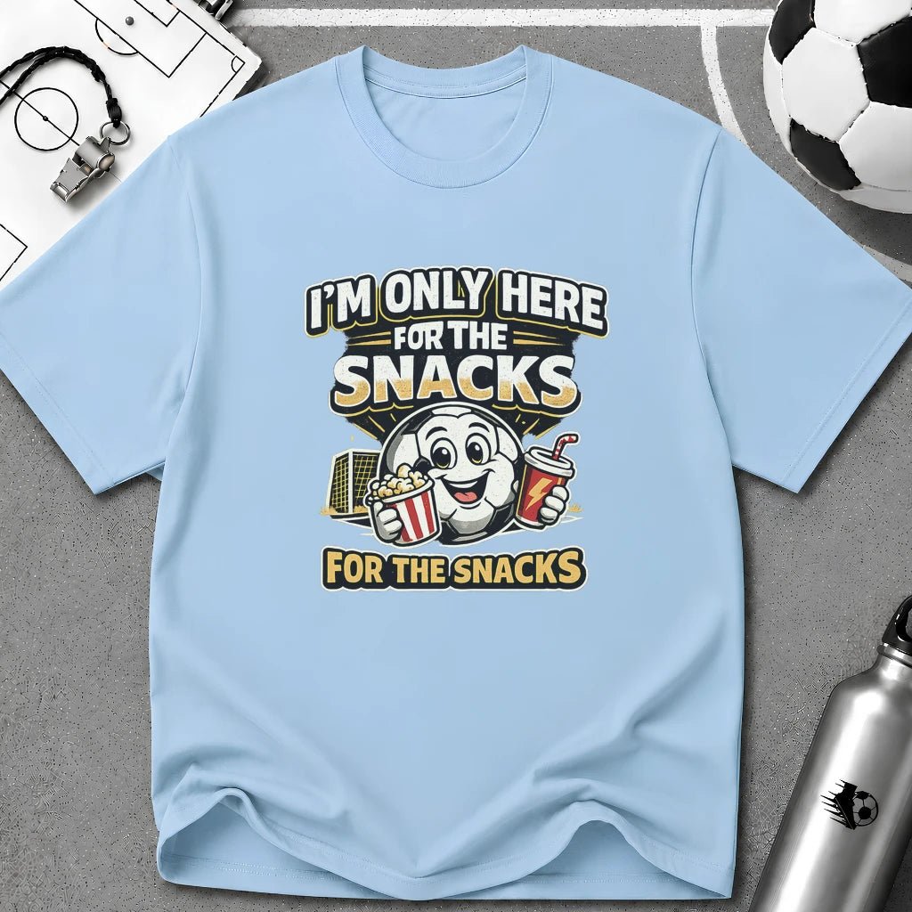 Snack Lover T-Shirt “I’m Only Here for the Snacks” - soccer fan t-shirt | GoalRush Studio