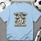 Snack Lover T-Shirt “I’m Only Here for the Snacks” - soccer fan t-shirt | GoalRush Studio