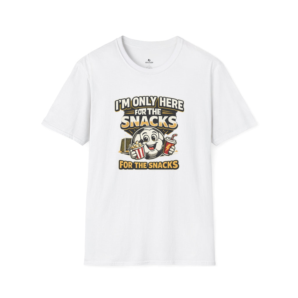 Snack Lover T-Shirt “I’m Only Here for the Snacks” - soccer fan t-shirt | GoalRush Studio