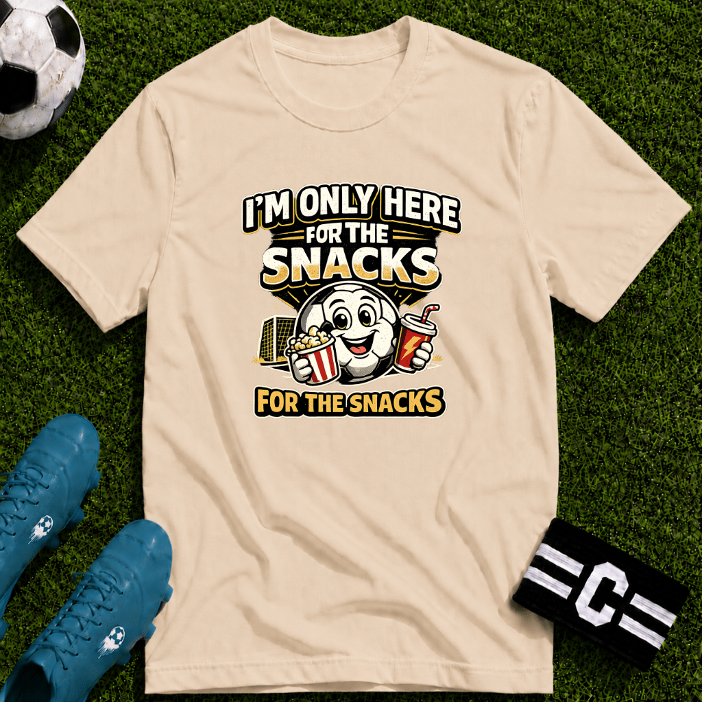 Snack Lover T-Shirt “I’m Only Here for the Snacks” - soccer fan t-shirt | GoalRush Studio