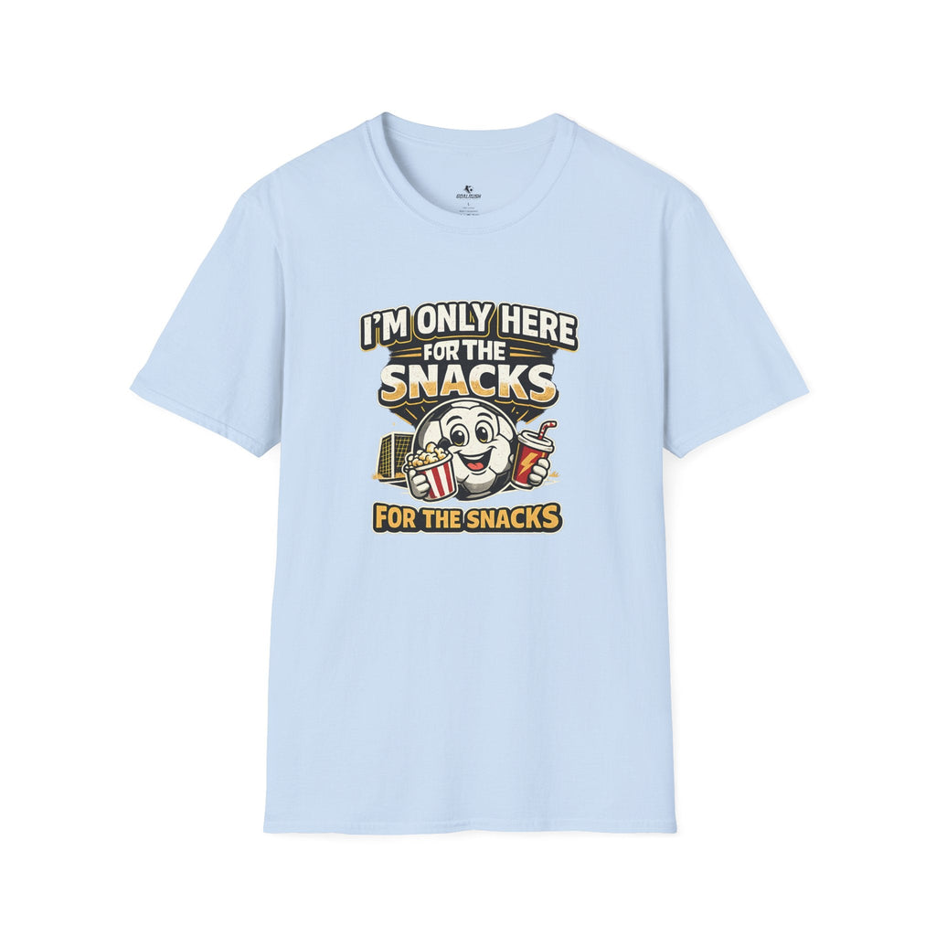 Snack Lover T-Shirt “I’m Only Here for the Snacks” - soccer fan t-shirt | GoalRush Studio