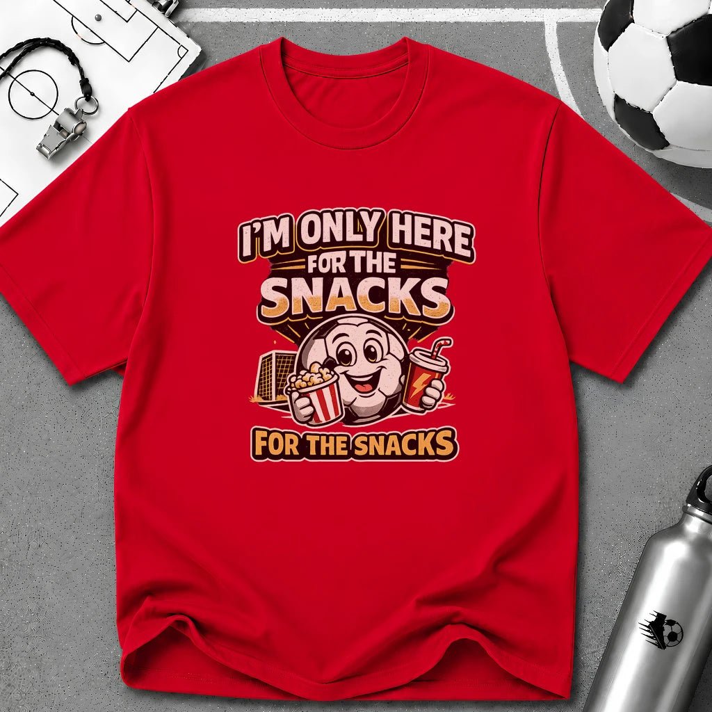 Snack Lover T-Shirt “I’m Only Here for the Snacks” - soccer fan t-shirt | GoalRush Studio