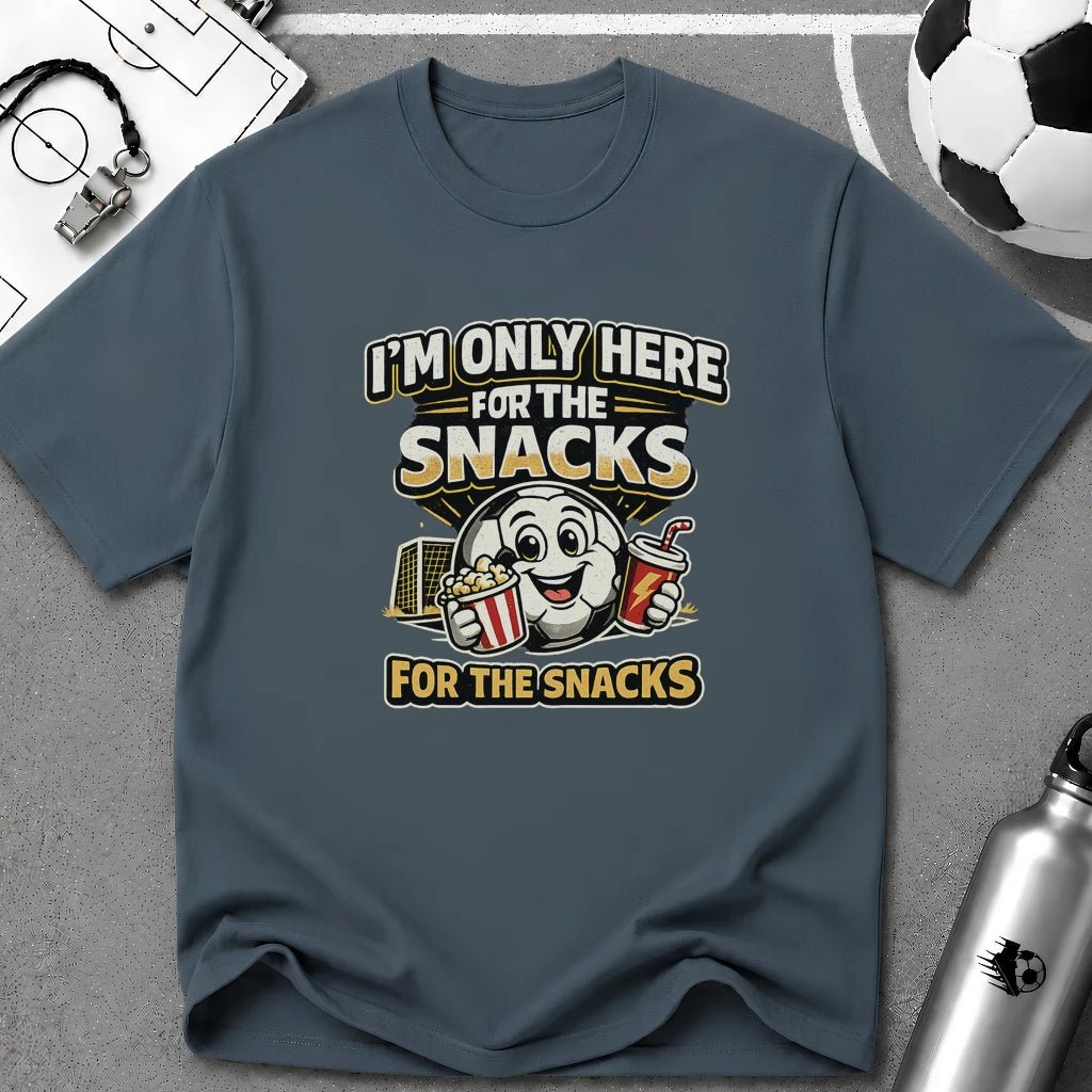 Snack Lover T-Shirt “I’m Only Here for the Snacks” - soccer fan t-shirt | GoalRush Studio
