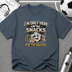 Snack Lover T-Shirt “I’m Only Here for the Snacks” - soccer fan t-shirt | GoalRush Studio