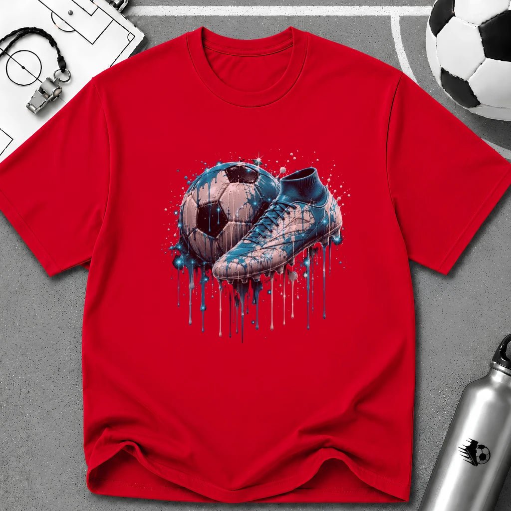 Soccer Boot Drip Graphic T-Shirt - soccer fan t-shirt | GoalRush Studio