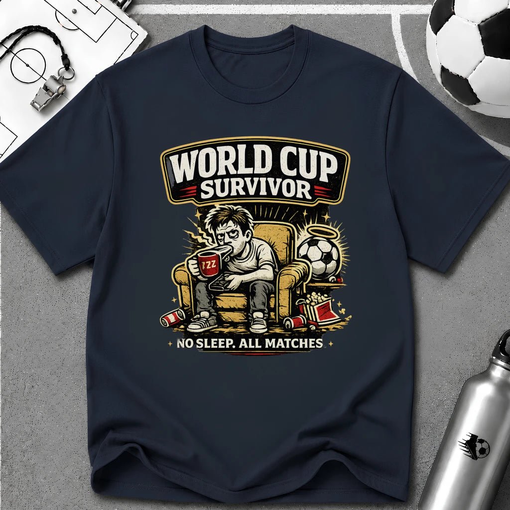 Soccer Fan Funny Survivor T-Shirt - soccer fan t-shirt | GoalRush Studio