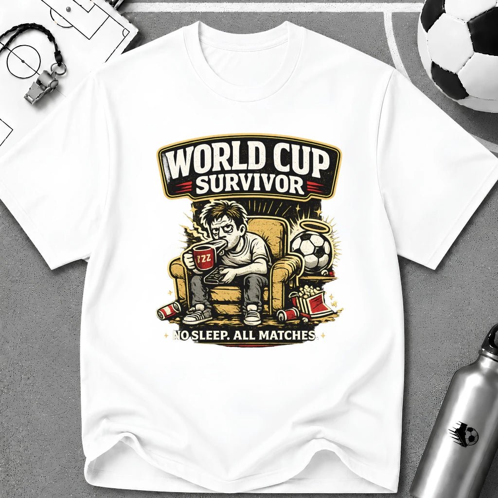 Soccer Fan Funny Survivor T-Shirt - soccer fan t-shirt | GoalRush Studio