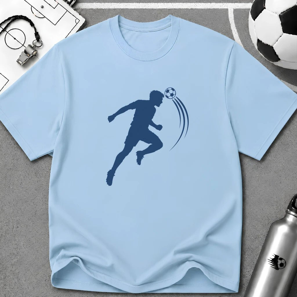 Soccer Header Flat Vector Silhouette T-Shirt - soccer fan t-shirt | GoalRush Studio