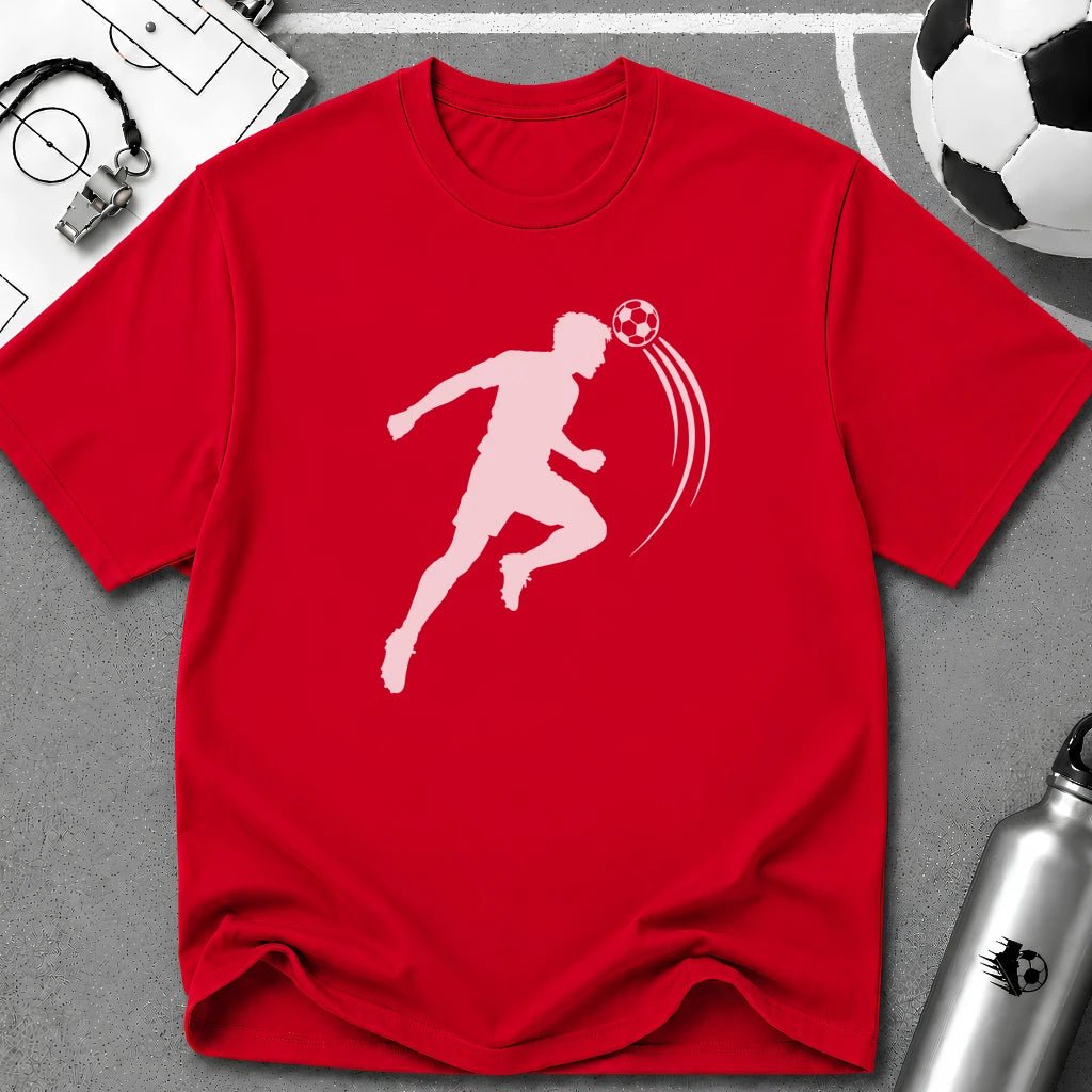 Soccer Header Flat Vector Silhouette T-Shirt - soccer fan t-shirt | GoalRush Studio