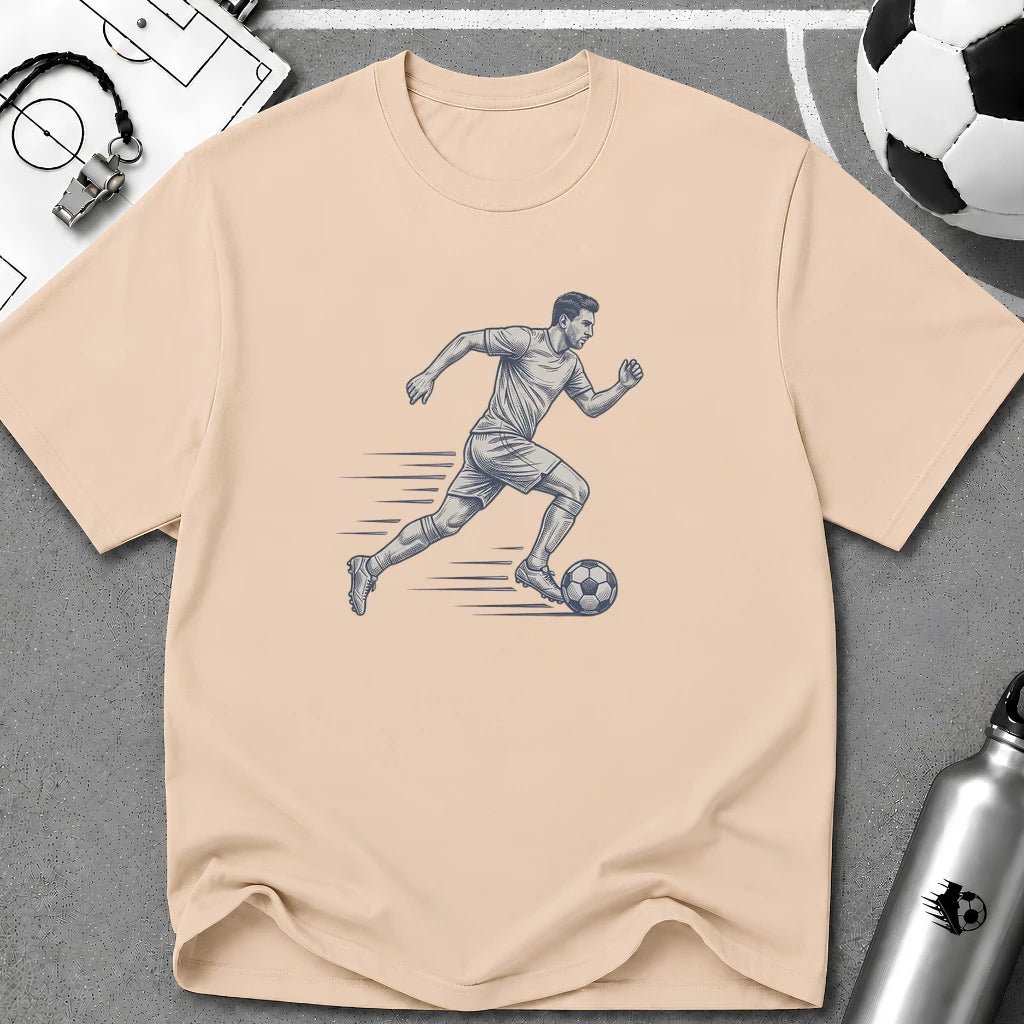 Soccer Sprint Detailed Ink Sketch T-Shirt - soccer fan t-shirt | GoalRush Studio