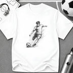 Soccer Strike Pencil Art Sketch T-Shirt - soccer fan t-shirt | GoalRush Studio