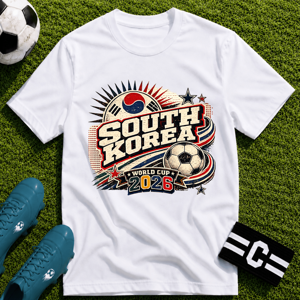 South Korea 2026 World Cup Retro T-Shirt - soccer fan t-shirt | GoalRush Studio