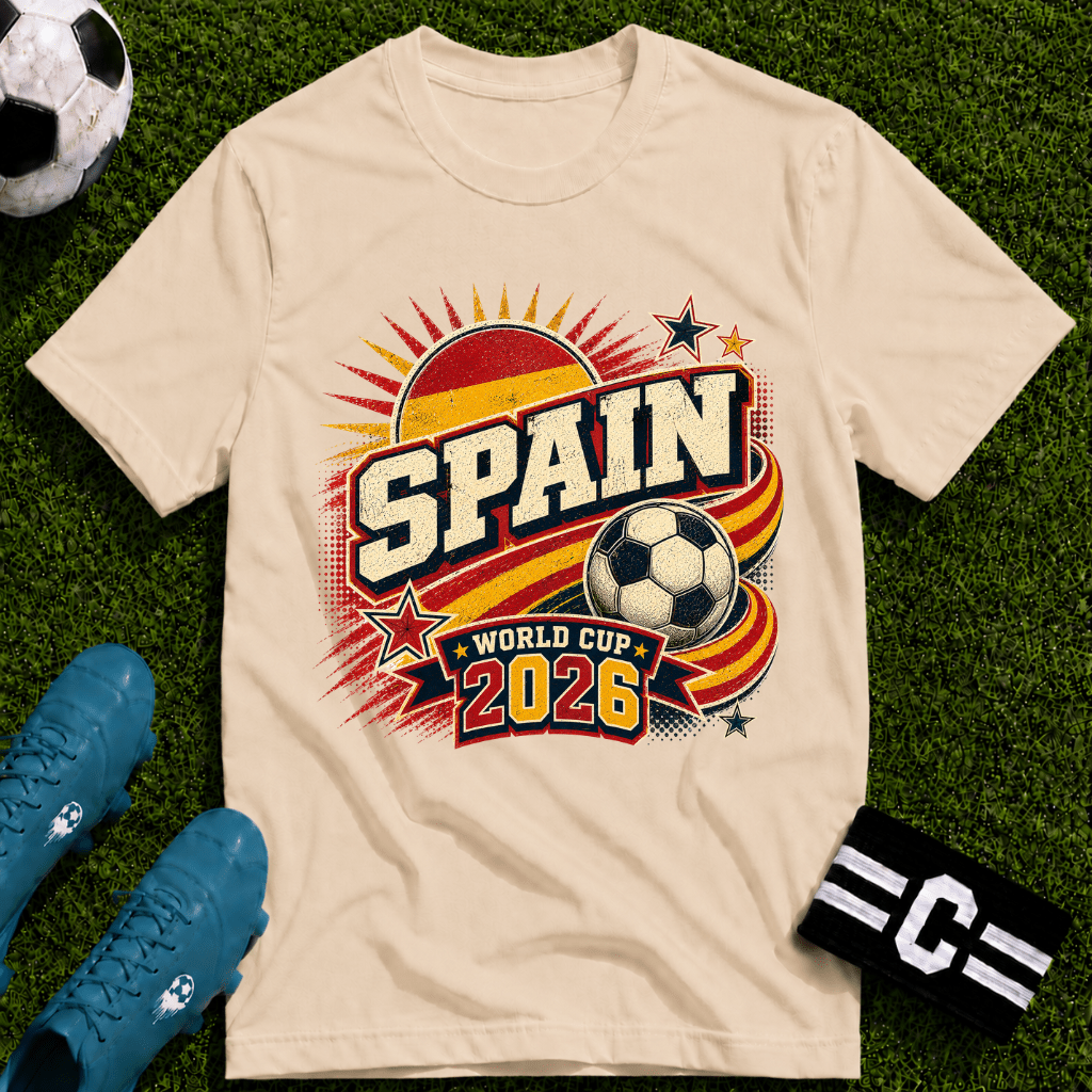 Spain 2026 World Cup Retro T-Shirt - soccer fan t-shirt | GoalRush Studio