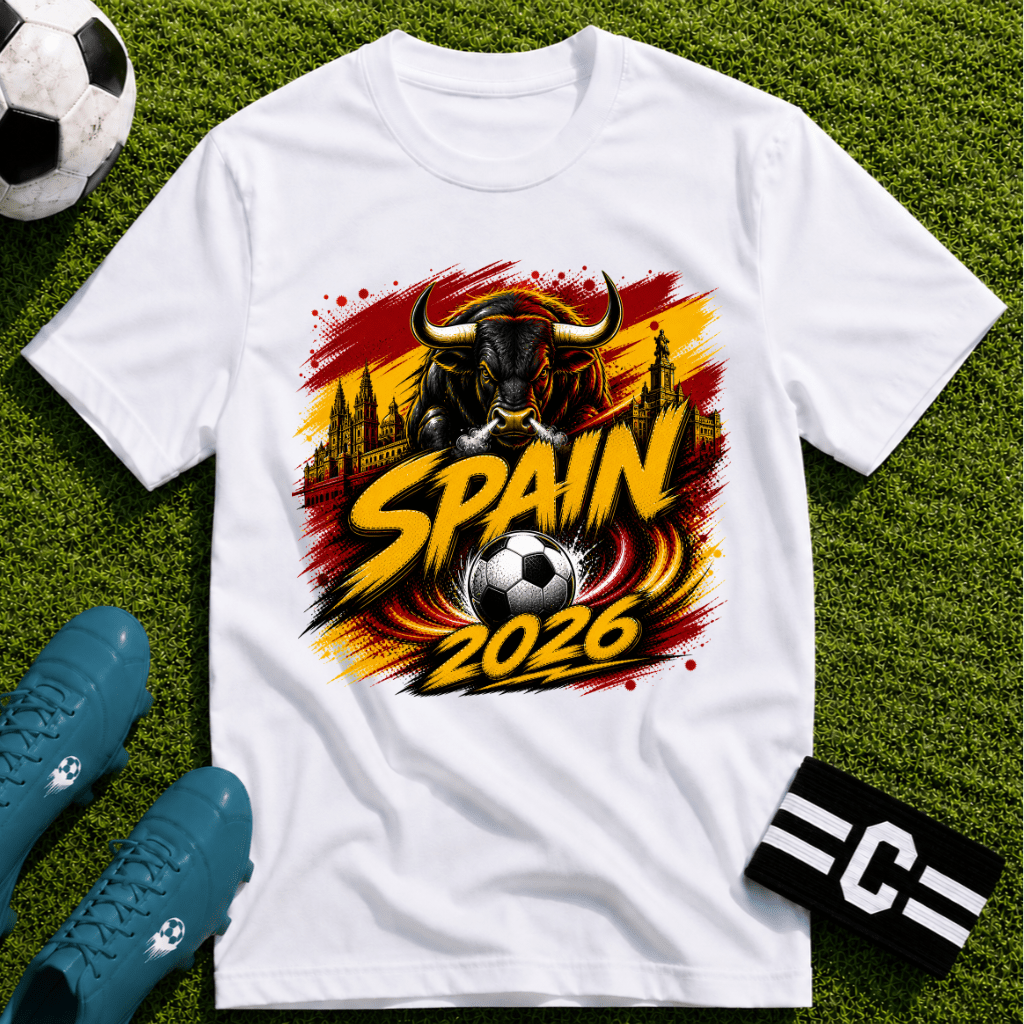 Spain 2026 World Cup Soccer Graphic T‑Shirt - soccer fan t-shirt | GoalRush Studio