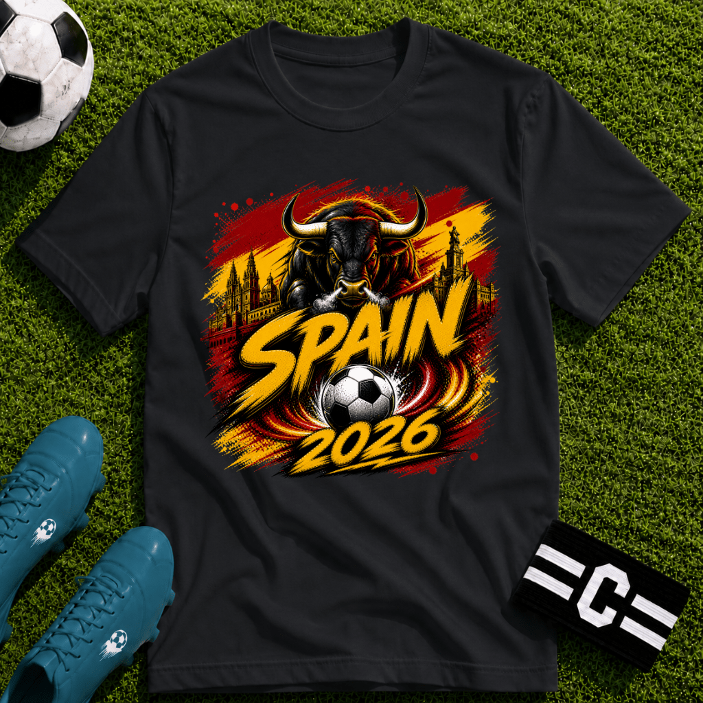Spain 2026 World Cup Soccer Graphic T‑Shirt - soccer fan t-shirt | GoalRush Studio