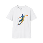 Strike Art Watercolour Soccer Player Graphic T-Shirt - soccer fan t-shirt | GoalRush Studio