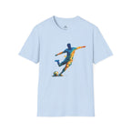 Strike Art Watercolour Soccer Player Graphic T-Shirt - soccer fan t-shirt | GoalRush Studio