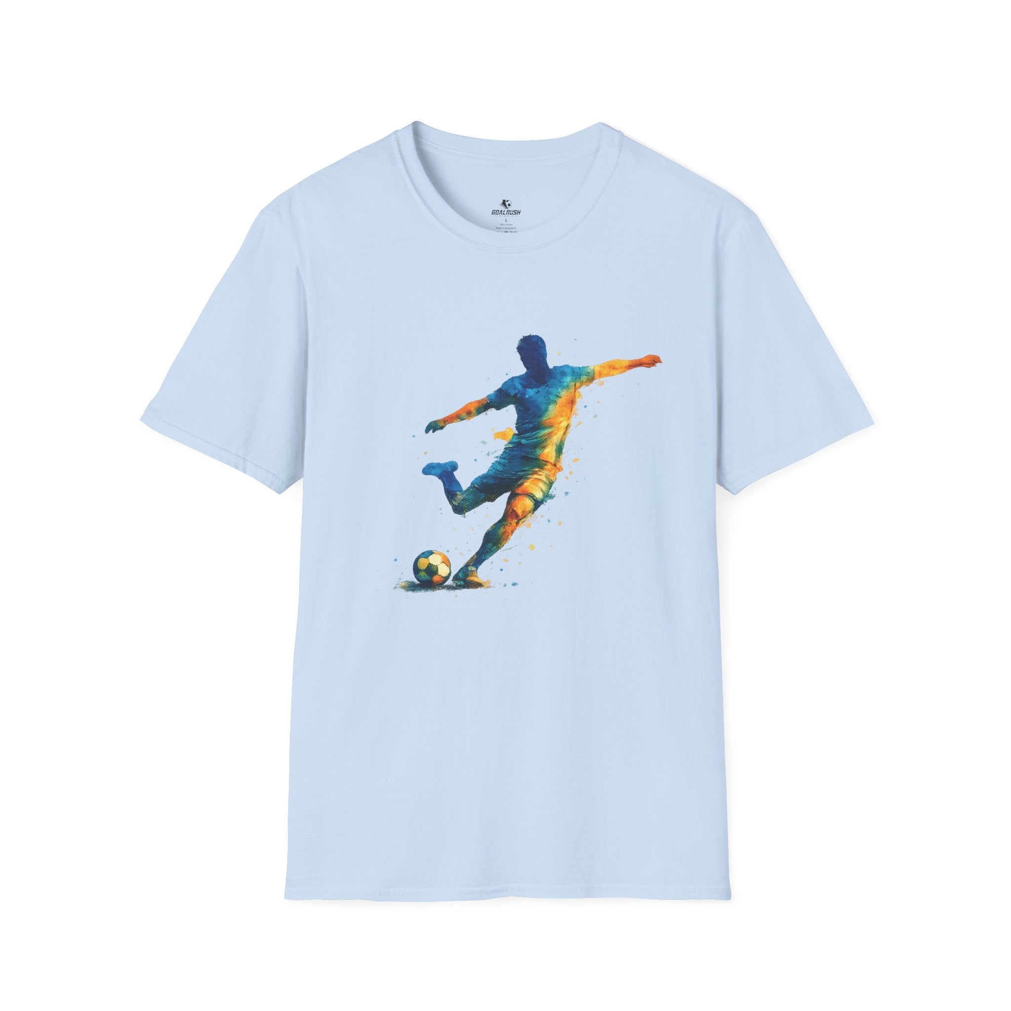 Strike Art Watercolour Soccer Player Graphic T-Shirt - soccer fan t-shirt | GoalRush Studio