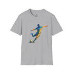 Strike Art Watercolour Soccer Player Graphic T-Shirt - soccer fan t-shirt | GoalRush Studio