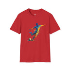 Strike Art Watercolour Soccer Player Graphic T-Shirt - soccer fan t-shirt | GoalRush Studio