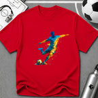Strike Art Watercolour Soccer Player Graphic T-Shirt - soccer fan t-shirt | GoalRush Studio