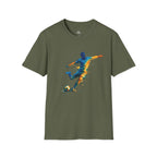 Strike Art Watercolour Soccer Player Graphic T-Shirt - soccer fan t-shirt | GoalRush Studio