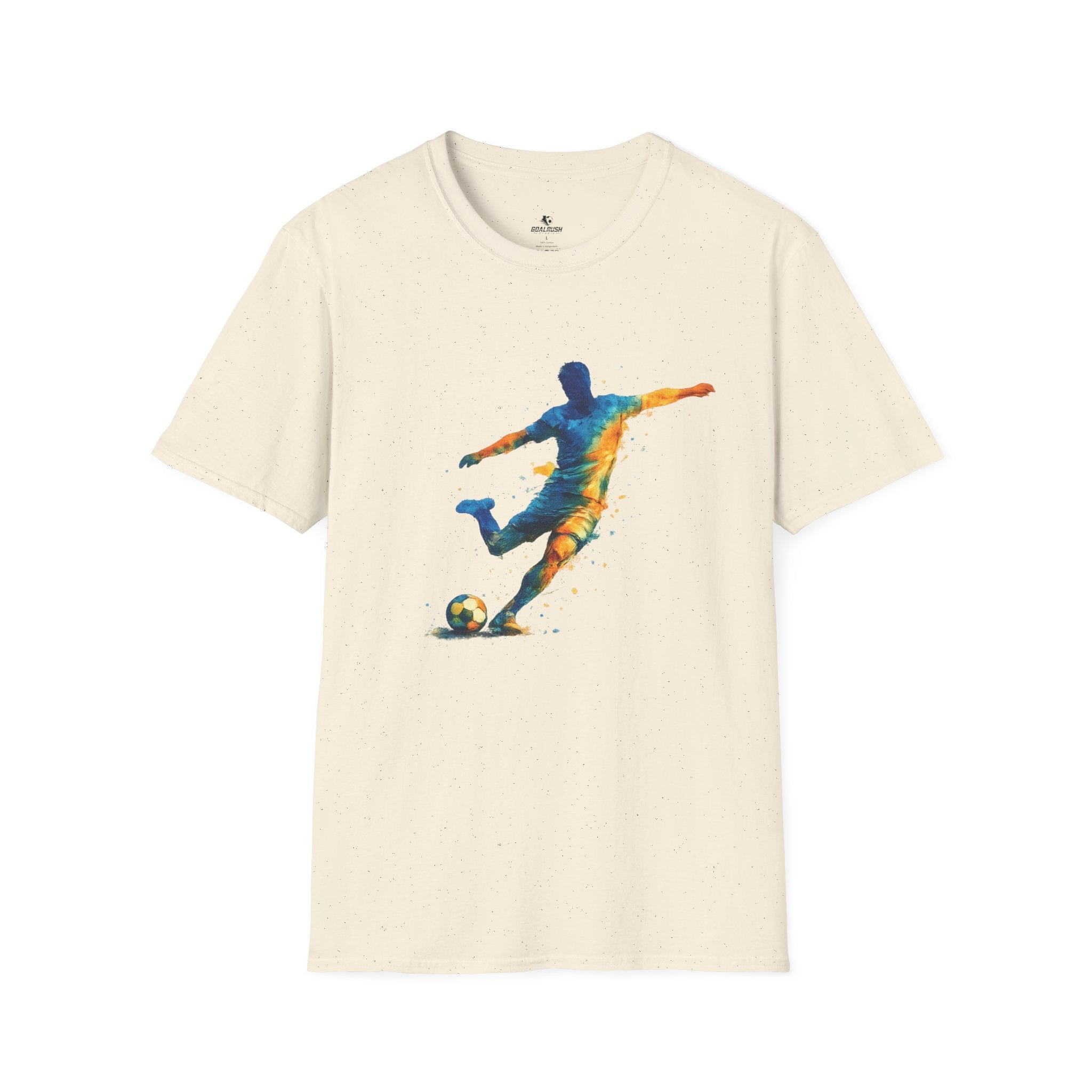 Strike Art Watercolour Soccer Player Graphic T-Shirt - soccer fan t-shirt | GoalRush Studio