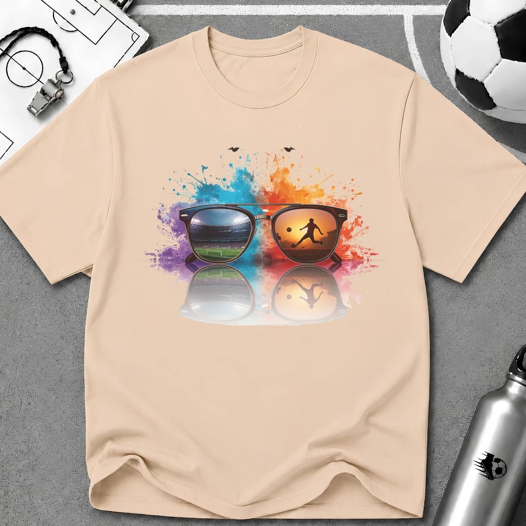 Sunglasses Vision Soccer T-Shirt - soccer fan t-shirt | GoalRush Studio