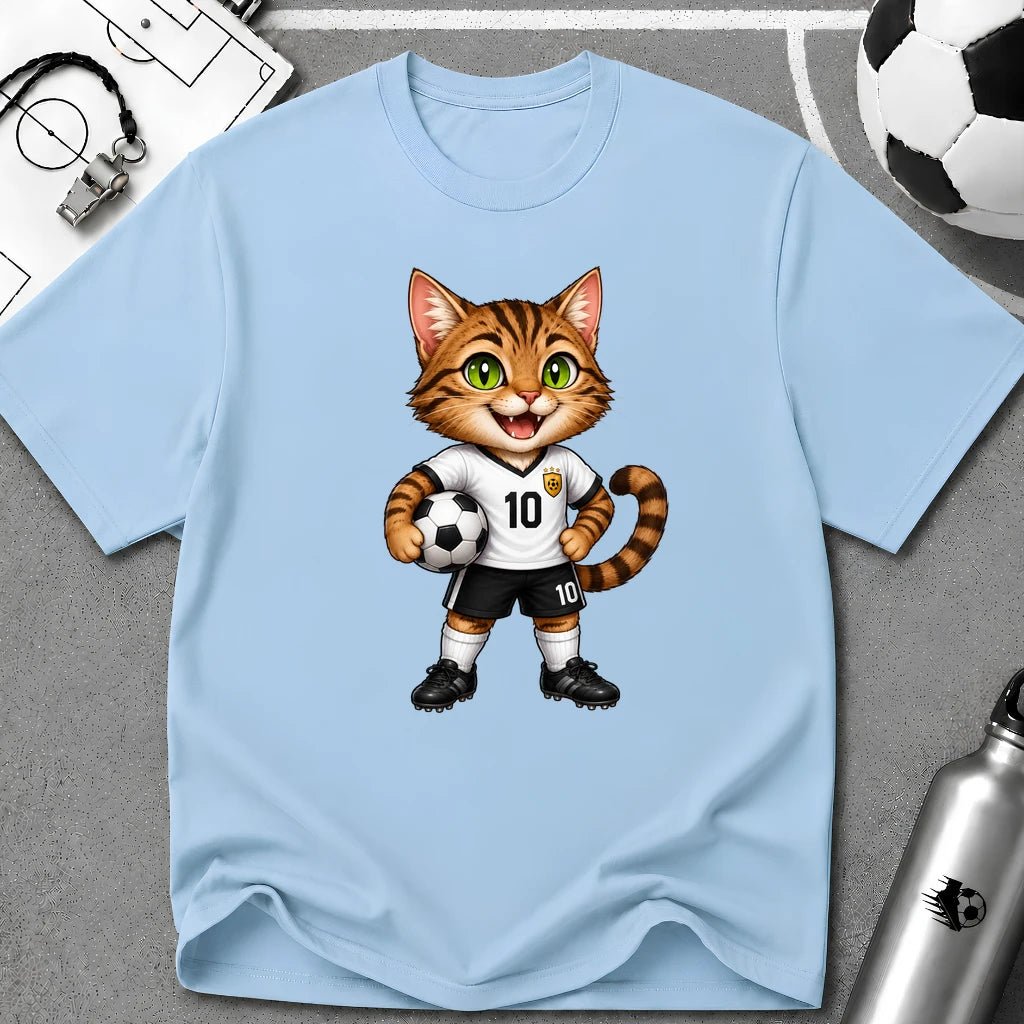 Tabby Cat Soccer Player T-Shirt - soccer fan t-shirt | GoalRush Studio