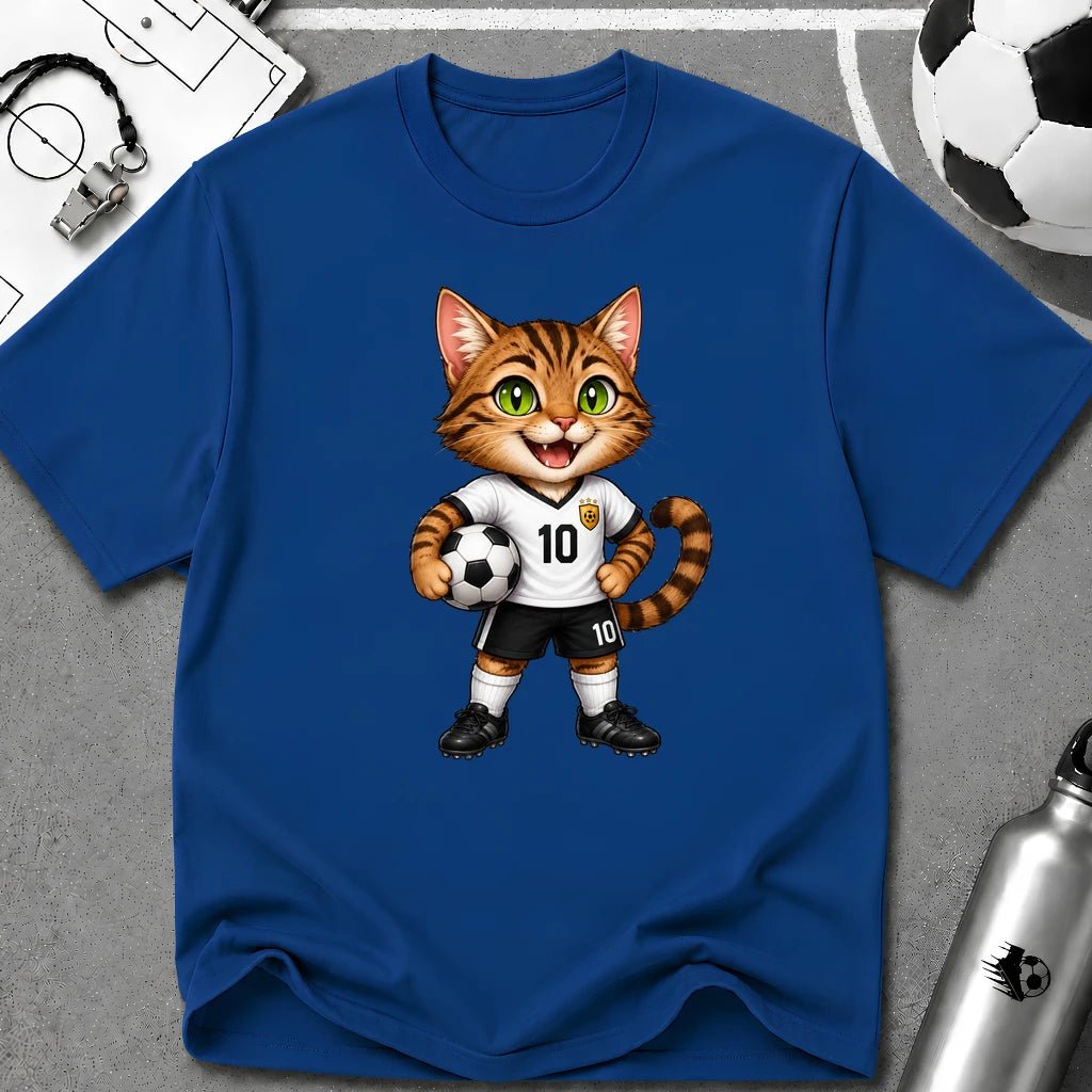 Tabby Cat Soccer Player T-Shirt - soccer fan t-shirt | GoalRush Studio