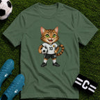 Tabby Cat Soccer Player T-Shirt - soccer fan t-shirt | GoalRush Studio