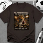 Tactical Fox Soccer T-Shirt "The Plan Was Perfect, The Shot Was Not" - soccer fan t-shirt | GoalRush Studio