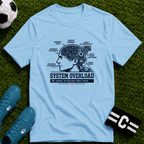 Tech Brain Diagram "System Overload" T-Shirt - soccer fan t-shirt | GoalRush Studio