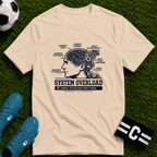 Tech Brain Diagram "System Overload" T-Shirt - soccer fan t-shirt | GoalRush Studio