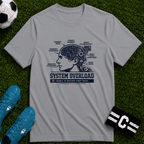 Tech Brain Diagram "System Overload" T-Shirt - soccer fan t-shirt | GoalRush Studio