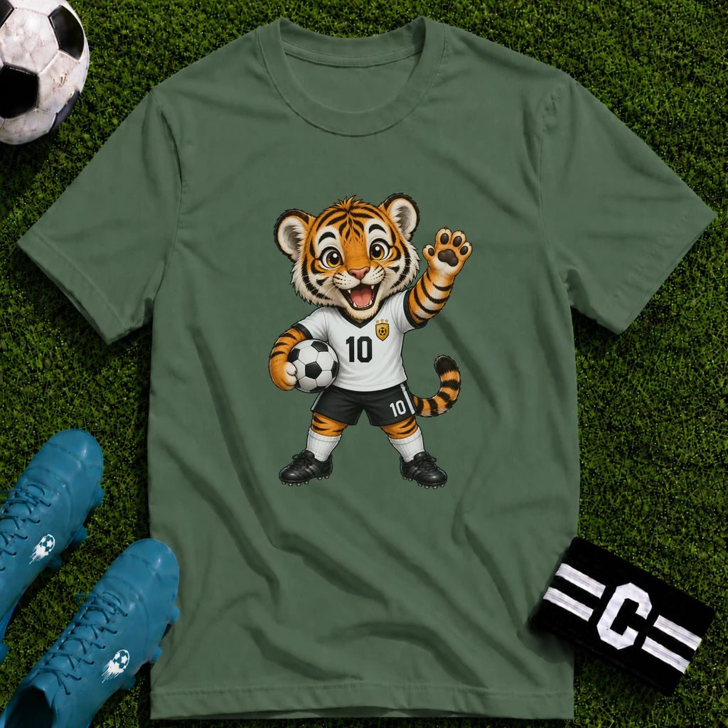 Tiger Cub Soccer Player T-Shirt - soccer fan t-shirt | GoalRush Studio
