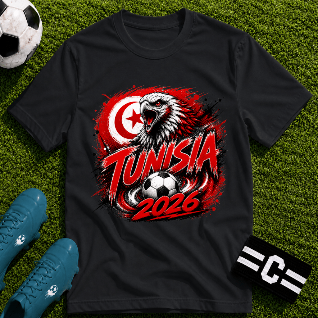 Tunisia 2026 World Cup Graphic T-Shirt - soccer fan t-shirt | GoalRush Studio