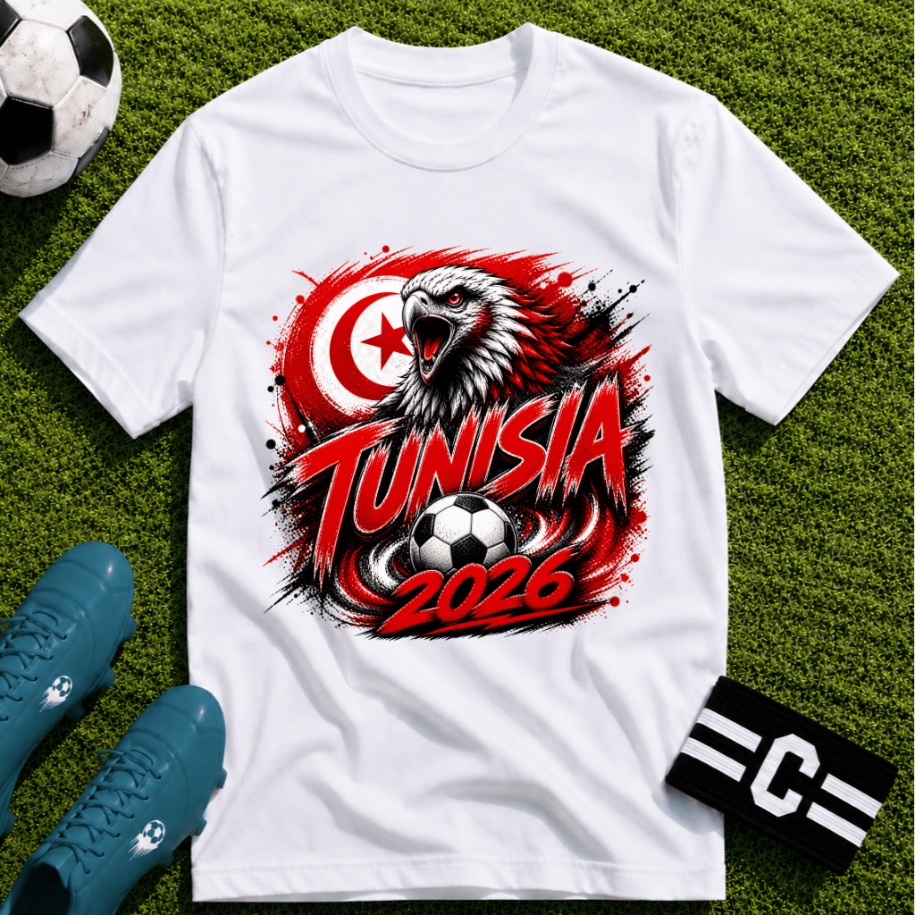Tunisia 2026 World Cup Graphic T-Shirt - soccer fan t-shirt | GoalRush Studio