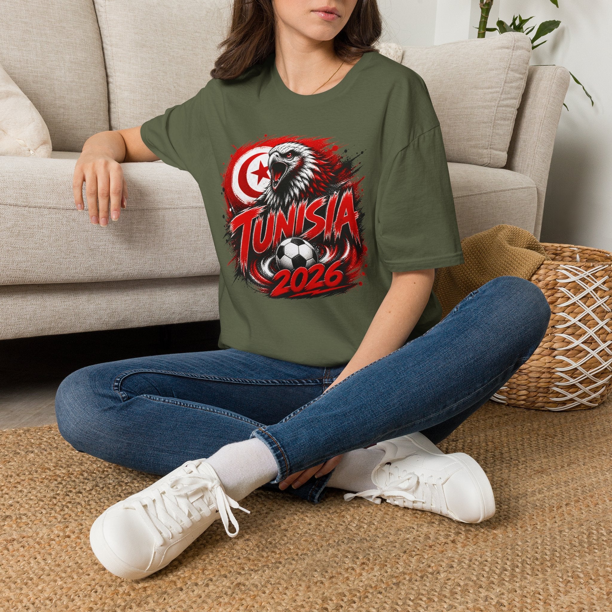 Tunisia 2026 World Cup Graphic T-Shirt - soccer fan t-shirt | GoalRush Studio