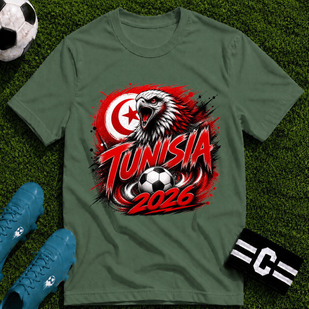Tunisia 2026 World Cup Graphic T-Shirt - soccer fan t-shirt | GoalRush Studio