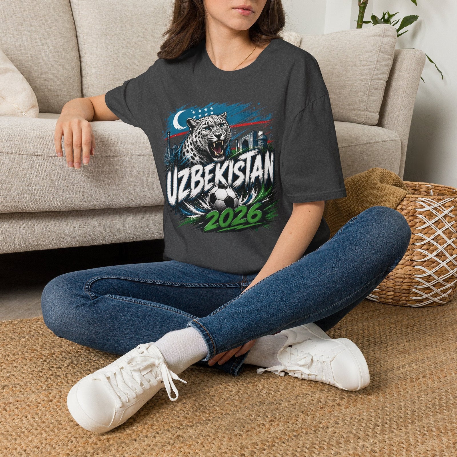 Uzbekistan 2026 World Cup Graphic T-Shirt - soccer fan t-shirt | GoalRush Studio