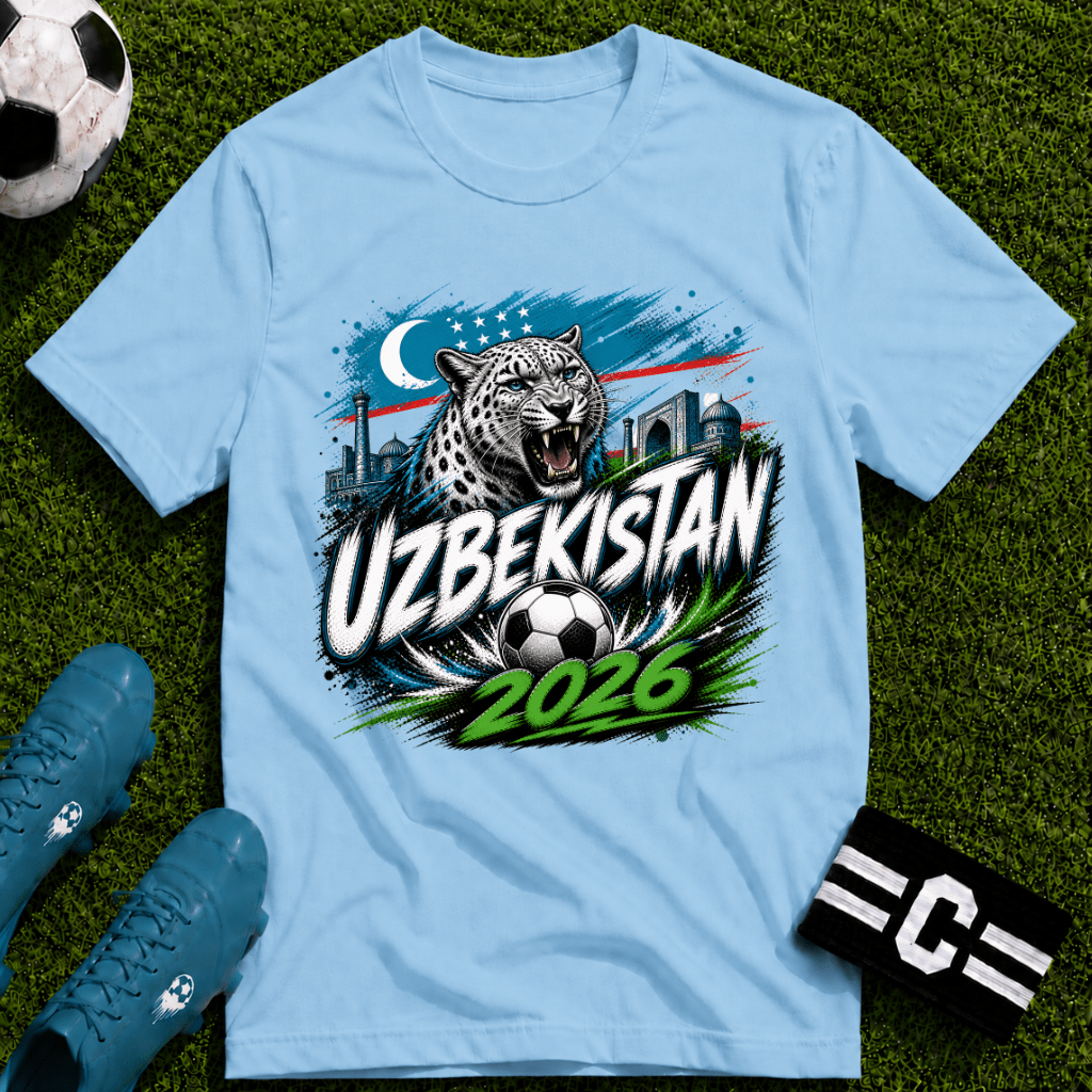 Uzbekistan 2026 World Cup Graphic T-Shirt - soccer fan t-shirt | GoalRush Studio